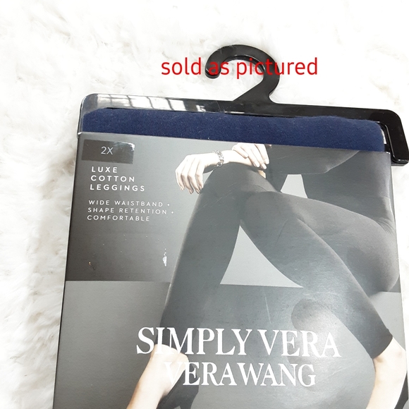 SIMPLY VERA VERA WANG MID-RISE COTTON  LEGGINGS - Picture 3 of 5